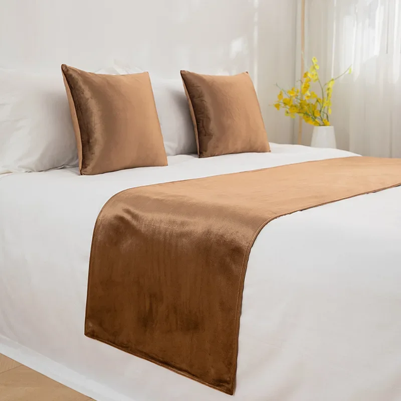 New Hotel Bedding High-grade Hotel Silk Bed Tail Towel Bed Flag Hot Selling Bed Tail Pad, Bed Cover, Table Flag Decoration