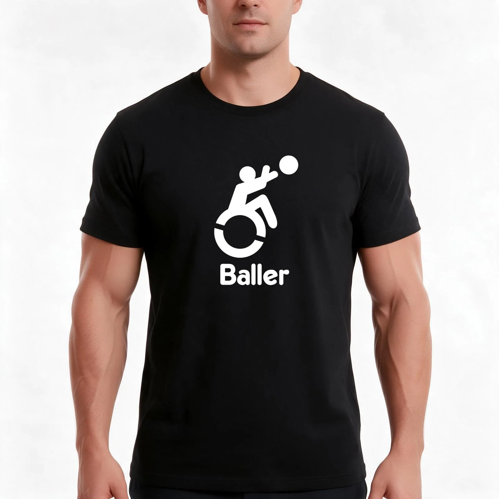 Wheelchair Basketball Baller Disability Awareness T-Shirt Summer Casual Cotton Tee Oversized Streetwear Tops Unisex Men Women
