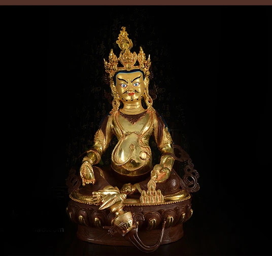 HOT SALE buddha # HOME ROOM  Talisman gold-plating Yellow Jambhala God of money temple statue 49