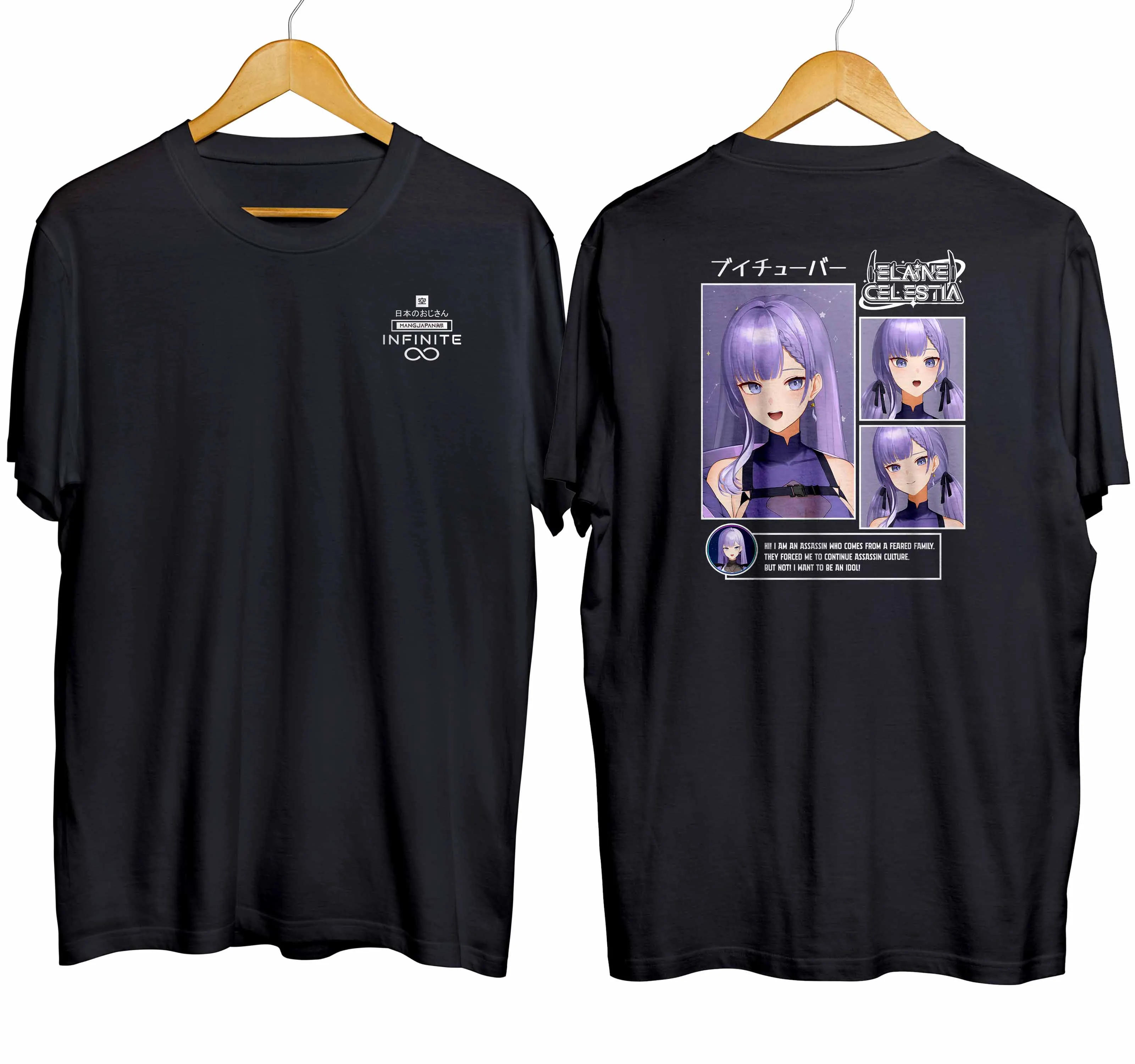 T-shirt distroanime vtuber ELAINE CELESTIA - RE MEMORIES 100% combed 30s