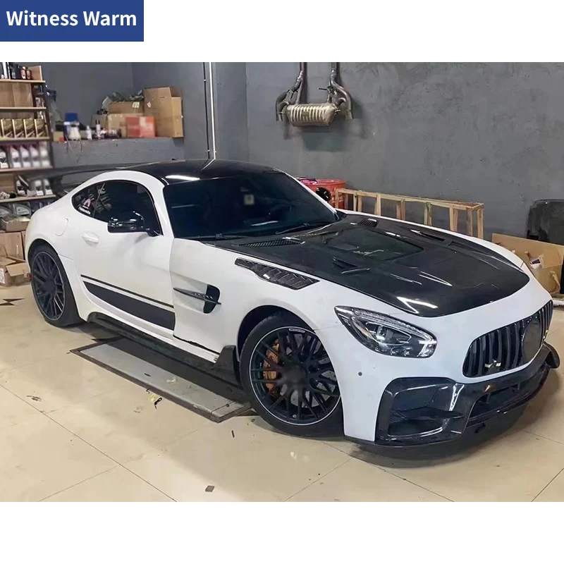 For Benz AMG GT 2 Door Carbon Fiber FRP Unpainted Front Bumper Car Body Kit Modification 15-19