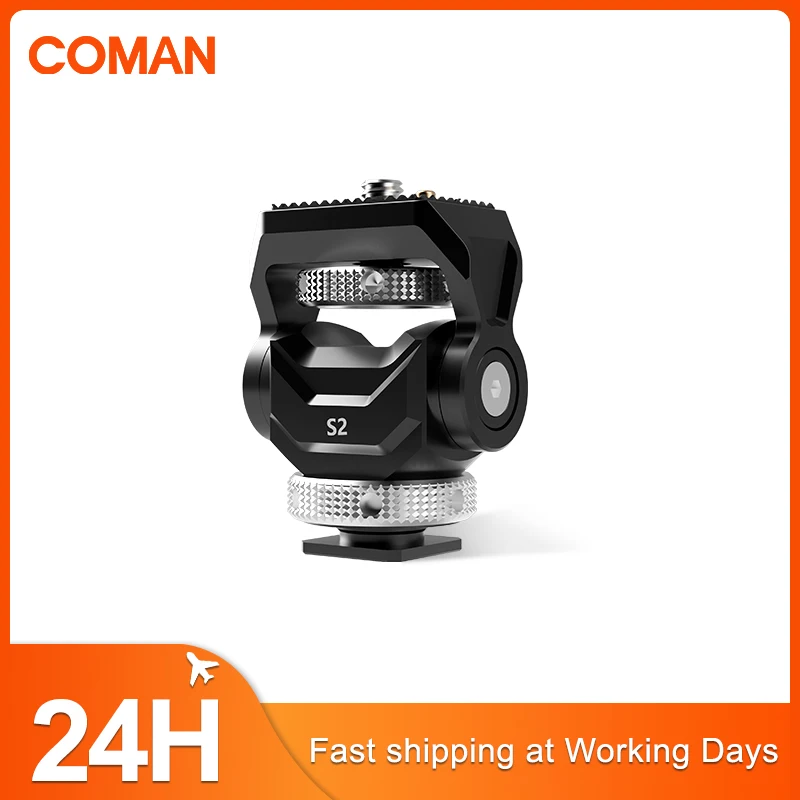 

COMAN S2 Monitor Holder Cold Shoe Mount For Camera Field Monitors Microphone Hot Shoe 360° Degree Tilt Adjustable Mount Bracket