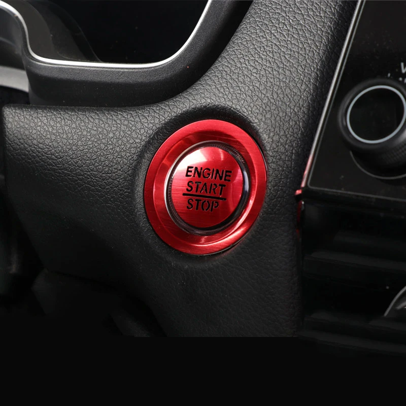 For Honda CRV CR-V 5th 2017 2018 2019 2020 2021 2022 Hybrid Car Engine One-Click Start Stop Button Ring Covers Circle Case view 3