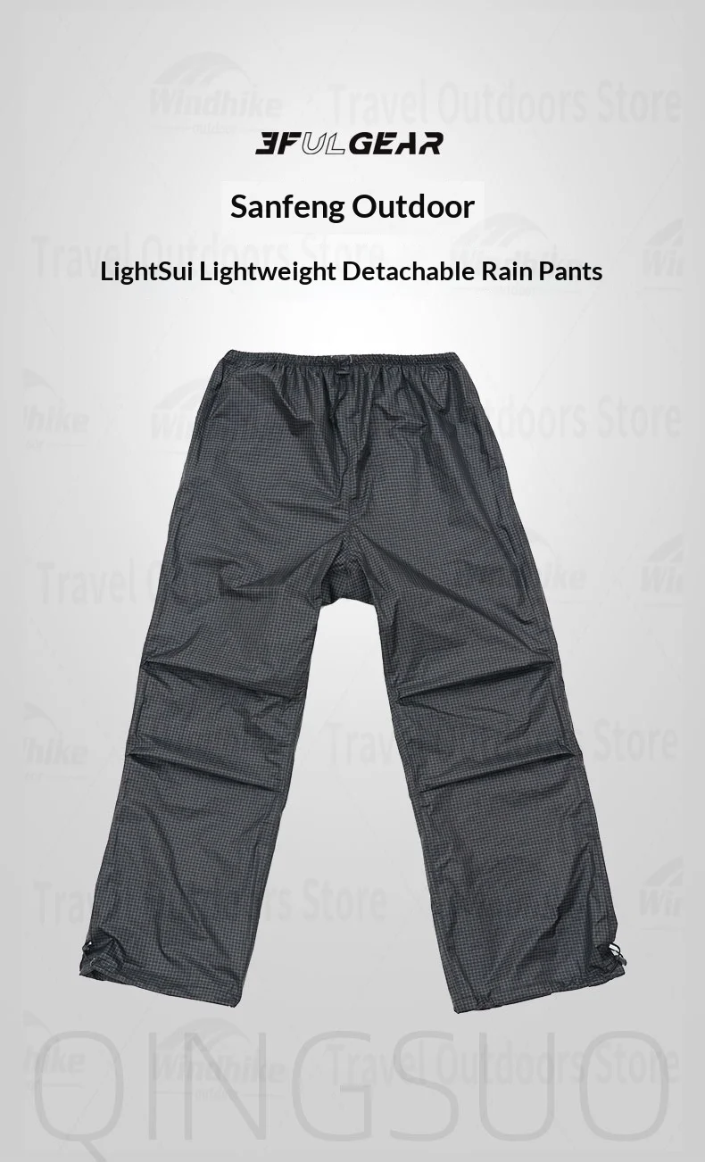 3F UL GEAR M/L Outdoor-Regenbekleidung, zweiteiliger Regenmantel und Regenhose aus Nylon zum Wandern, Radfahren, Offroad-Bergsteigen, regenfest – Detail 21