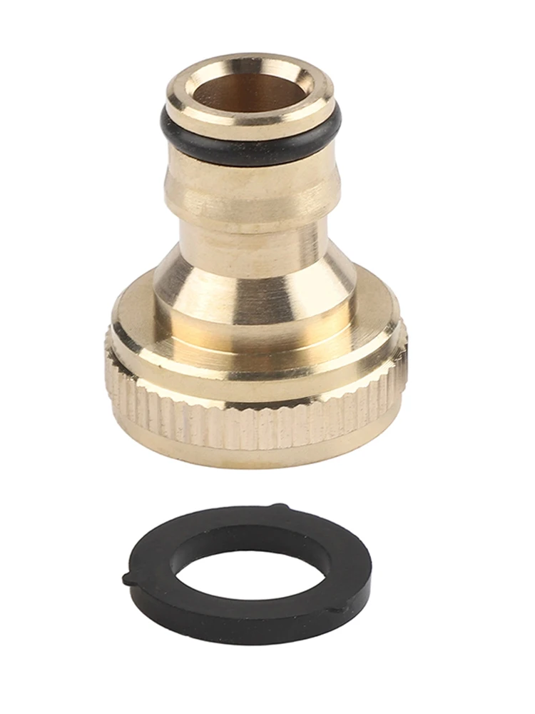 G3/4in Brass Garden Tap Connector with Quick Release Design and Rubber Seal Ring for Consistent Leak-Free Performance