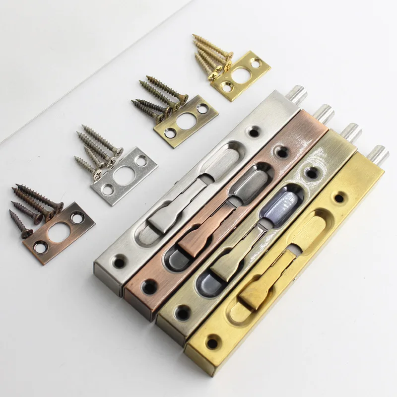 Stainless steel concealed door bolt 4/6/8/10 inch security latch sliding door lock bathroom bolt dustproof fittings