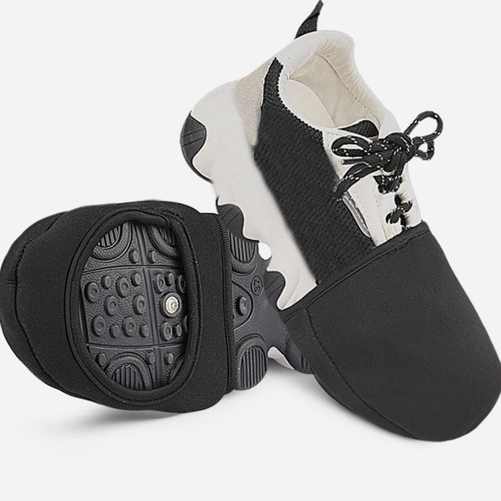 

Black 18 ex Cycling Shoe Covers Warm Windproof Outdoor Riding Half Palm Overshoes Thick Fabric Durability Shoes Protectors