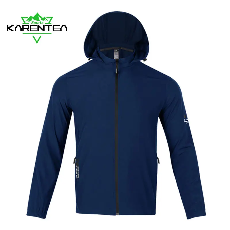 Karentea Running Coat Quick Dry Men Sportswear Hooded Spring Jogging Jacket Gym Tracksuit Sport Fitness Clothing Breathable Male