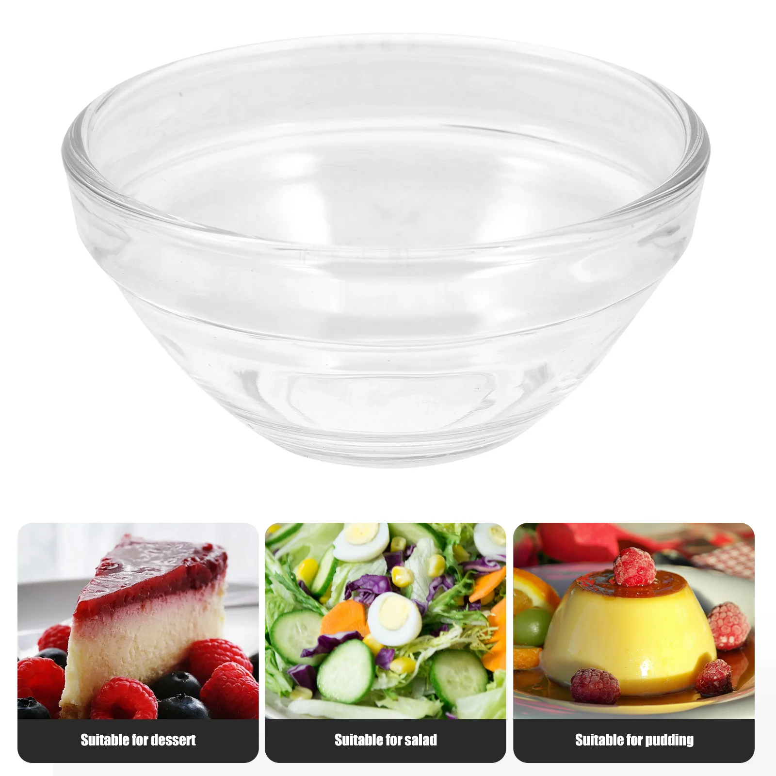

6Pcs Passover Pudding Bowls Jelly Cups Clear Glass Kitchen Prep Bowls Easy Clean Heat Resistant Passover Pudding Bowl