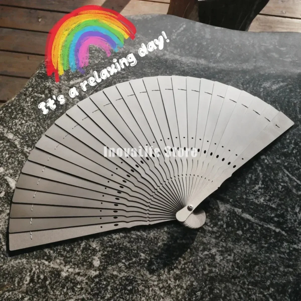 Imagem -02 - Full Titanium Alloy Iron Kungfu Fan Edc Autodefesa Cinema Lobby Docoration Metalworking Craft Kung fu Home Decor