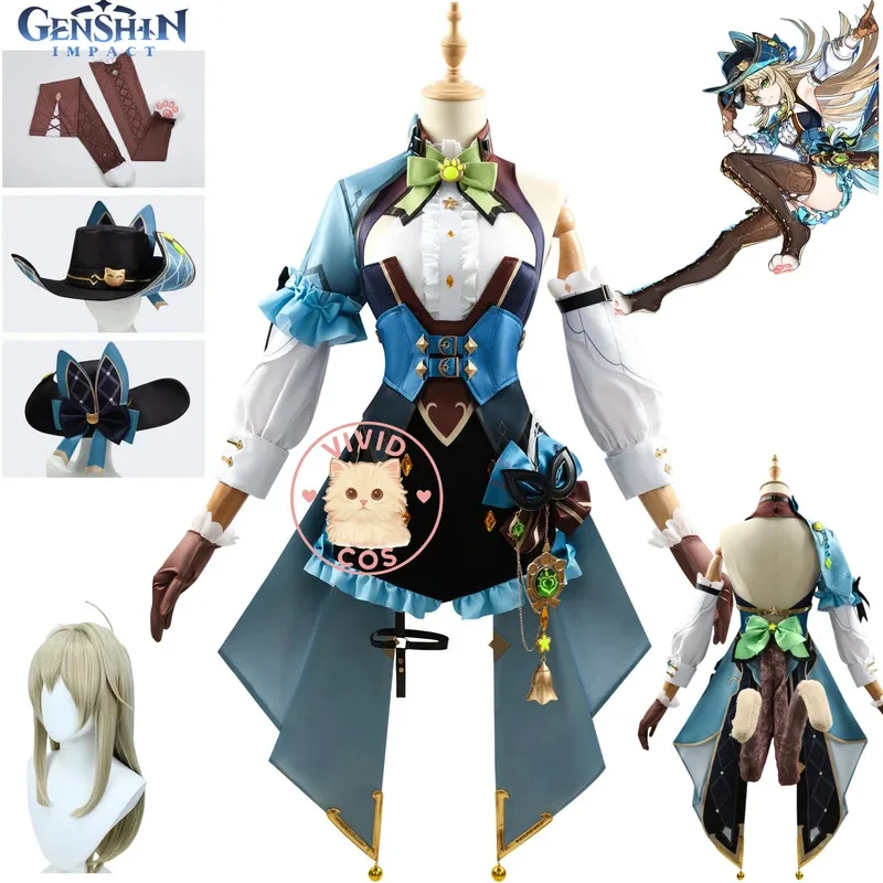 

Genshin Impact Kirara Cosplay High-Quality Role Play Costume Anime Blue Cute Top Shorts Tails for Women
