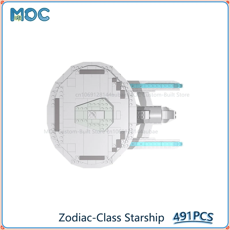 MOC Building Blocks Zodiac-Class Starship Smooth Edition DIY Assemble Bricks Space Model Collection Creative Toys Gifts 470PCS