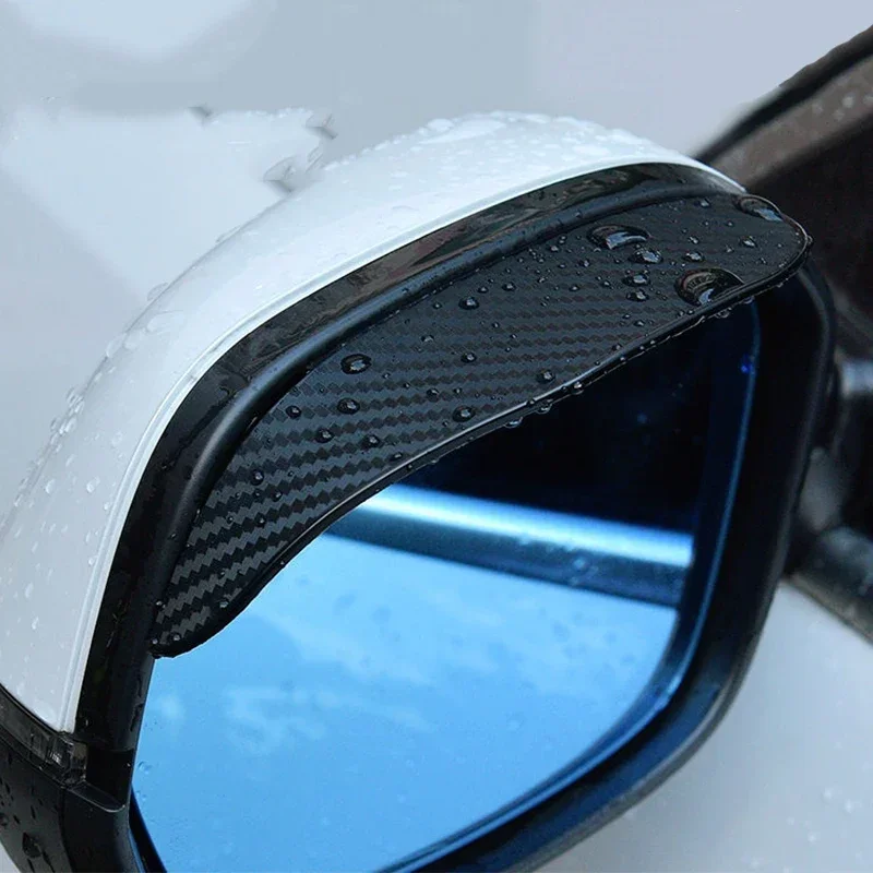 

2pcs Car Rearview Mirror Rain Shield Rain Eyebrow Rain Cover Universal Carbon Fiber Rear View Side Mirror Rain Eyebrow Shield