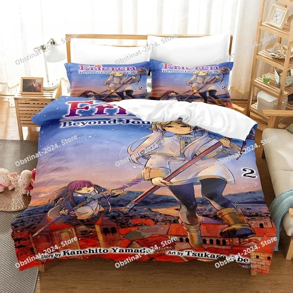 Frieren Beyond Journeys End Bedding Set Single Twin Full Queen King Size Bed Set Kids Bedroom Duvetcover Sets bed s set