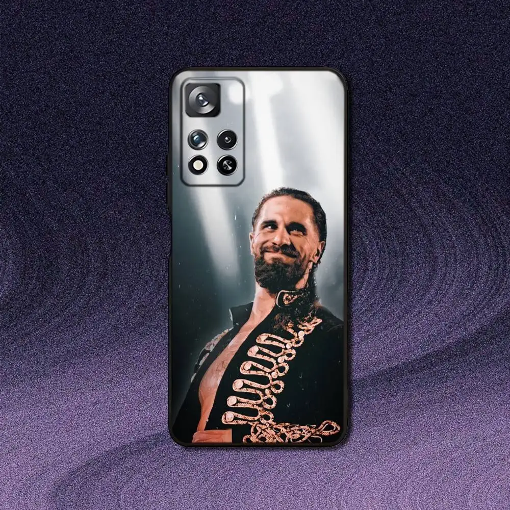 S-Seth R-Rollins F-Freakin ボクシング電話ケース Samsung S 25、24、23、22、30、21、10、9、ウルトラ、プラス、ライト、FE、4、5G ブラックソフトケース用