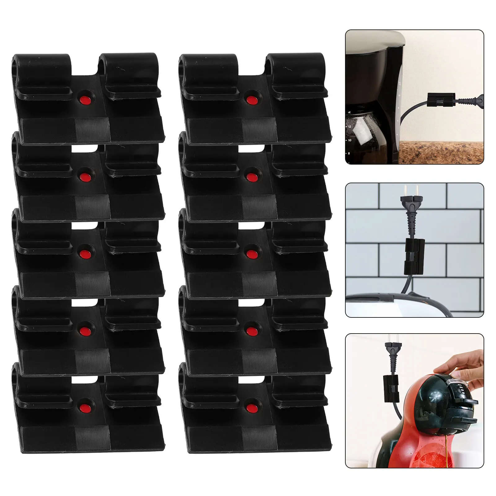 Organizzatori di cavi autoadesivi con morsetto per cavi da 10 pezzi Supporti per cavi Clip per la gestione dei cavi da parete per desktop Gestione dei cavi