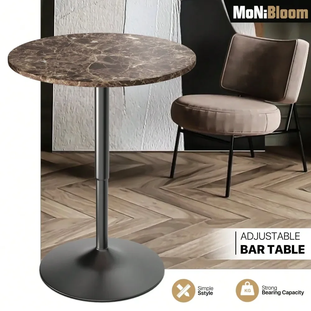 

Bar Table Round Adjustable Height Wood Bar Pub Table Adjustable Range 27.5 36 Living Room Dining Room Bar Cocktail Table
