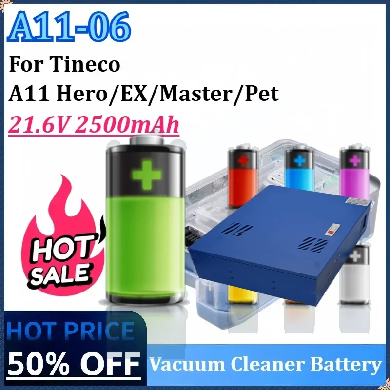 

21,6 В 2500 мАч A11-06 Аккумулятор для пылесоса Tineco A11 Hero/EX/Master/домашних животных Запчасти для беспроводного пылесоса Литий-ионный аккумулятор