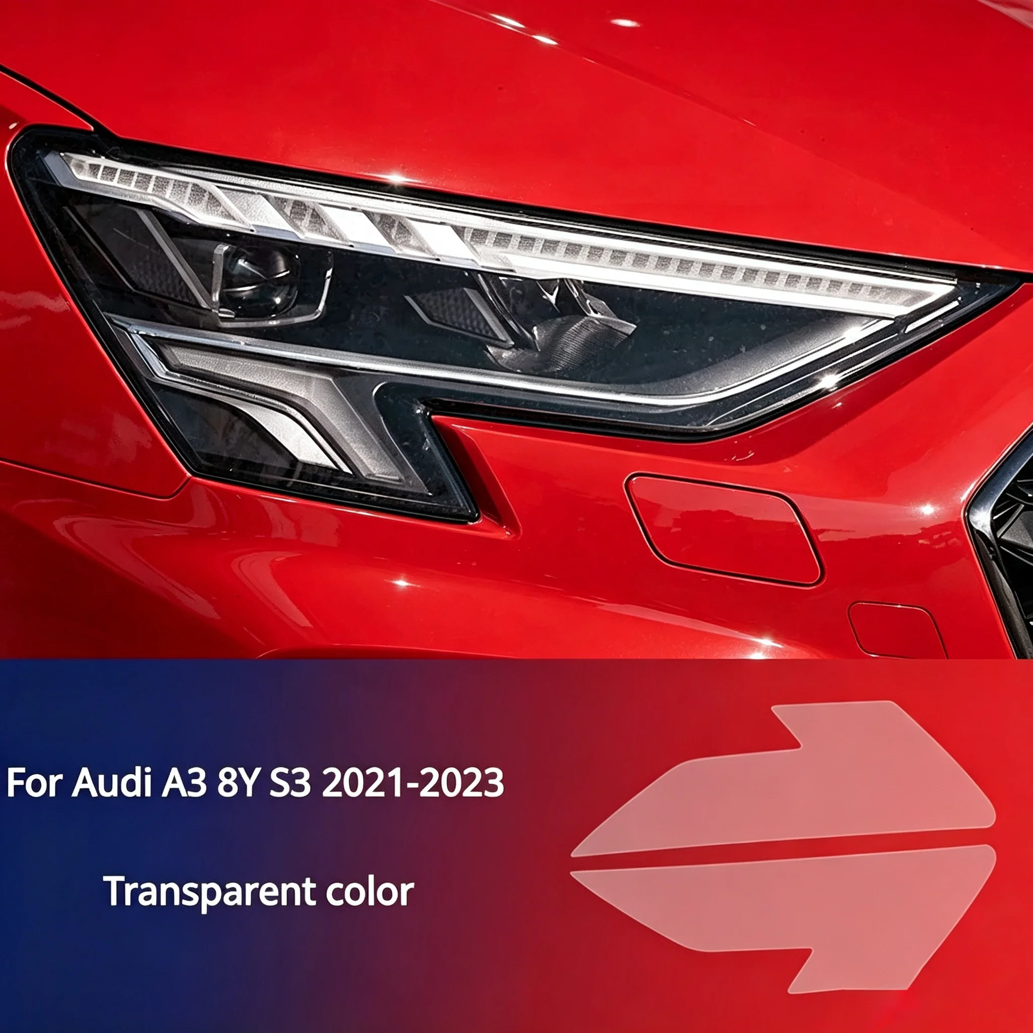 Headlight Film For Audi A3 8Y S3 2017-2023 PFF Car Headlight Transparent TPU Protective Film Anti-scratch Scratch Resistant Film