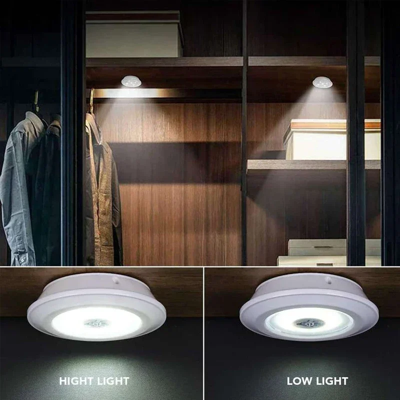 Luz LED nocturna inalámbrica superbrillante con Control remoto, regulable, debajo del gabinete, armario, cocina y dormitorio