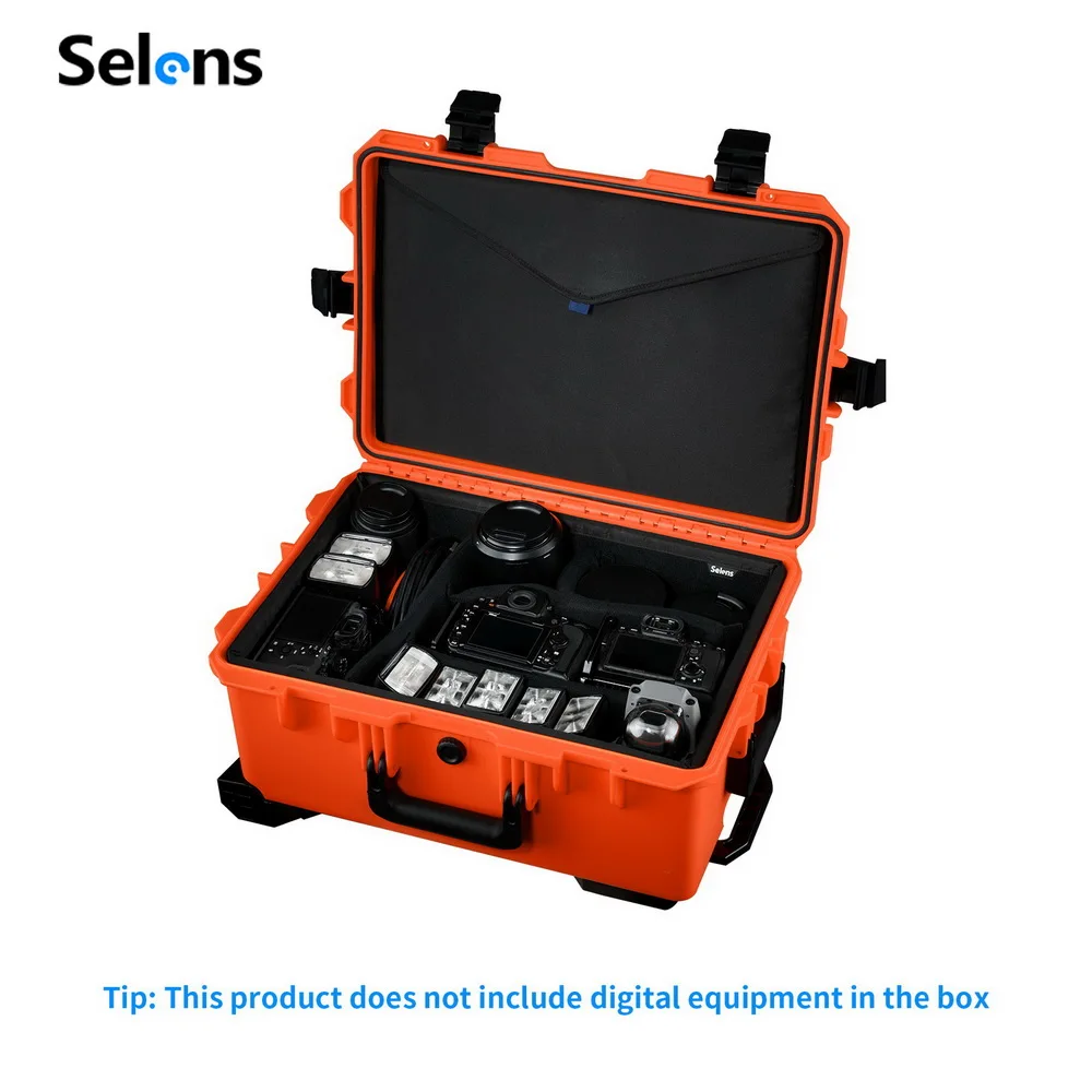 Selens 카메라 도구 케이스, 충격 방지 EVA 쿠션, 운반 유형 보관 사진 장비, 적재 용량 121.3 lbs (55 kg)