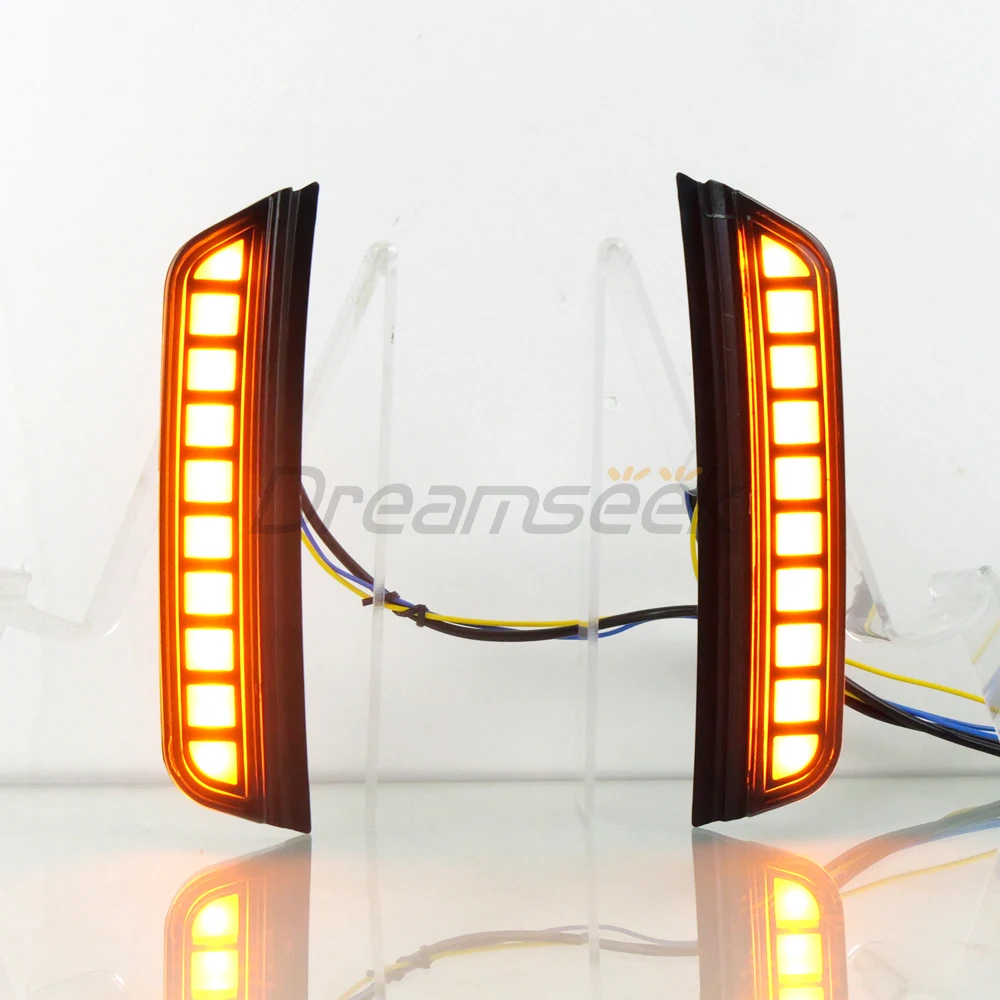 LED Side Marker Fender Light For Jeep Grand Cherokee 2021+ Driving Lamp W/ Sequential Dynamic Turn Signal 3 Color Smoke Lens L+R