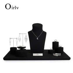 Oirlv Jewelry Display Stand Black Bangle Ring Holder Earring Jewelry Display Rack Jewelry Display Bust Velvet For Necklace Stand