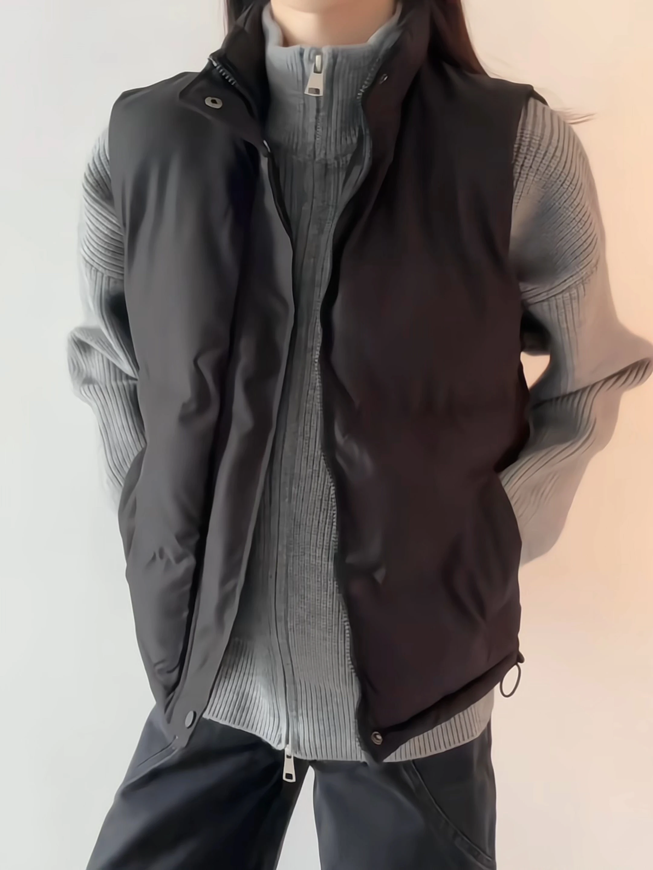 

Легкий пуховый жилет Bla для мужчин: осенне-зимняя верхняя одежда, молодежная куртка с воротником, американский стиль, с подплечниками, хлопковое пальто