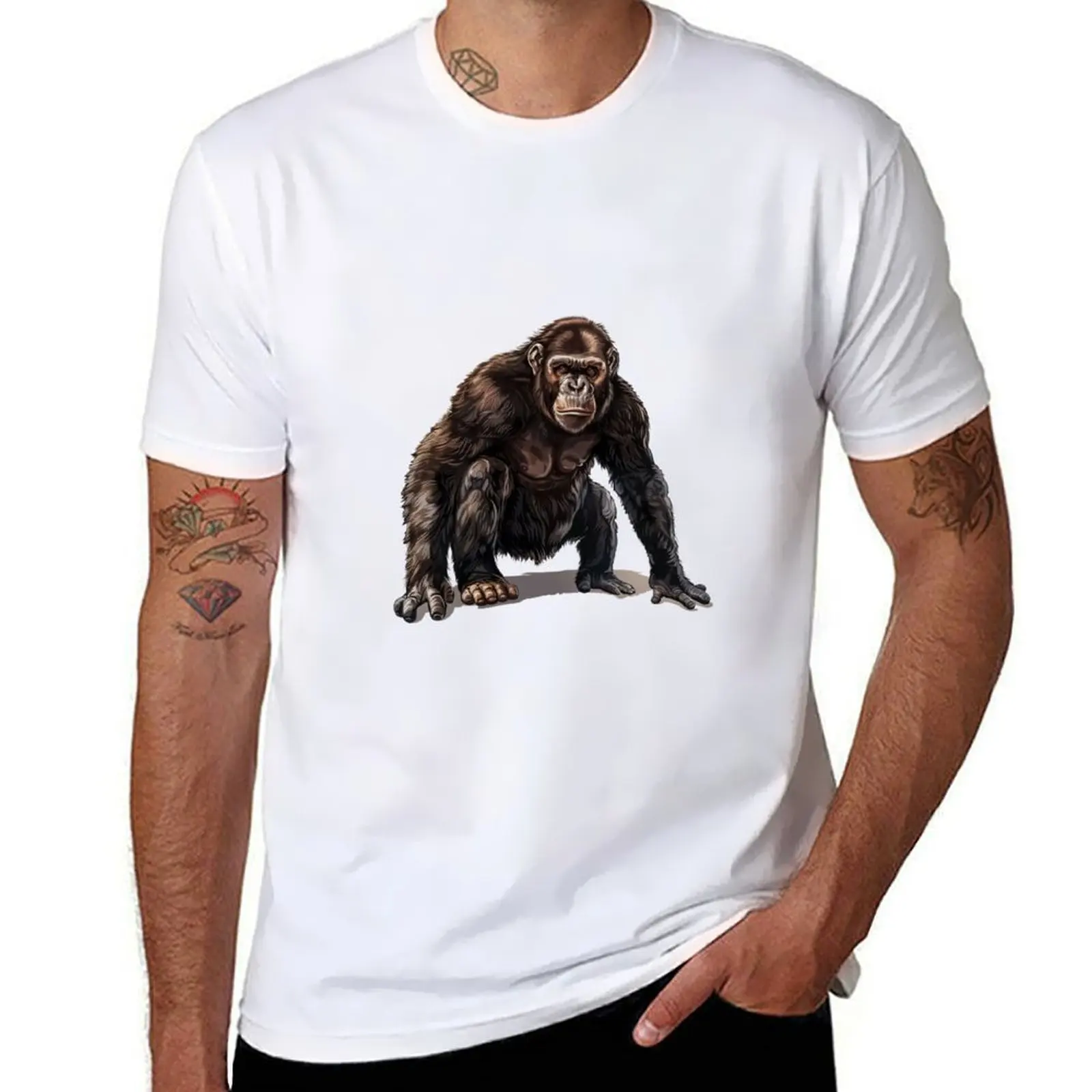 

Футболка «Оemn Stature of a Noble Ape», мужские винтажные футболки с графическим рисунком, футболка из 100% хлопка
