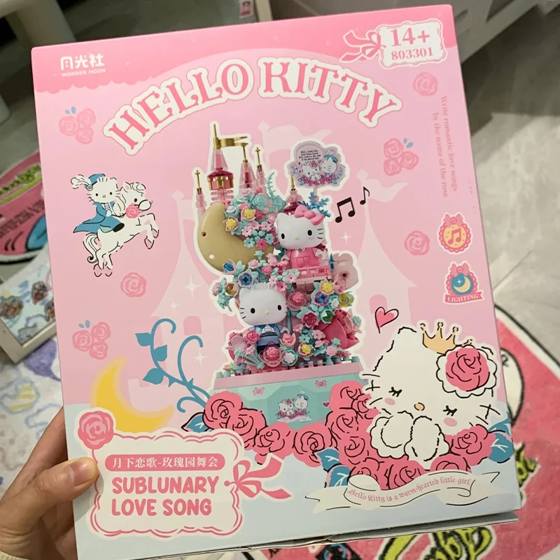 Sanrio Hello Kitty Little Twin Star ประกอบด้วยตัวเองกล่องดนตรีคริสต์มาส Little Night Light ปัจจุบันเดสก์ท็อปตกแต่งของขวัญ