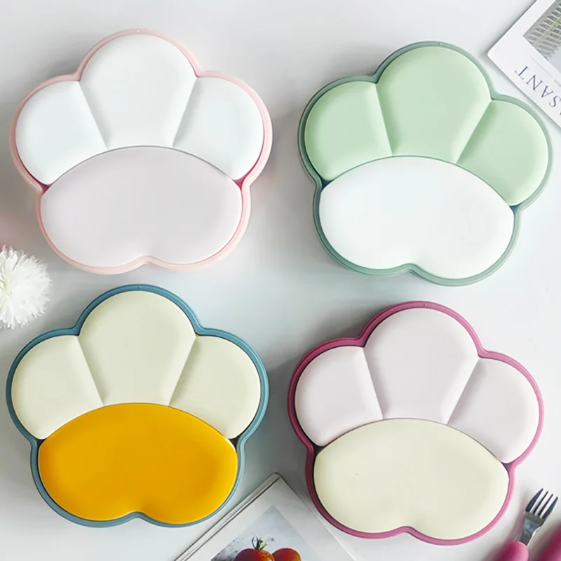 

Children'S Meal Dish Dedicated Silicone Dish, Bear Paw Cartoon Cartoon Food Supplementary Eclipse Silicone Bowl