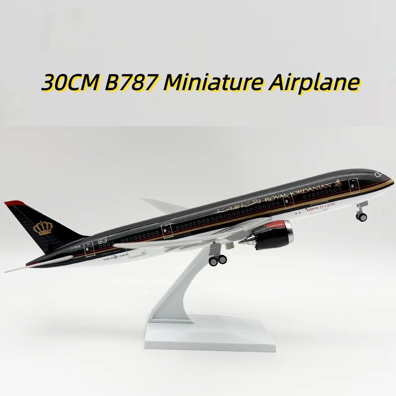 

Пластиковая модель 30 см Jordanian B787 Aircraft Air Airlines, миниатюрная модель самолета из смолы, комплект для сборки, коллекция игрушек-самолетов