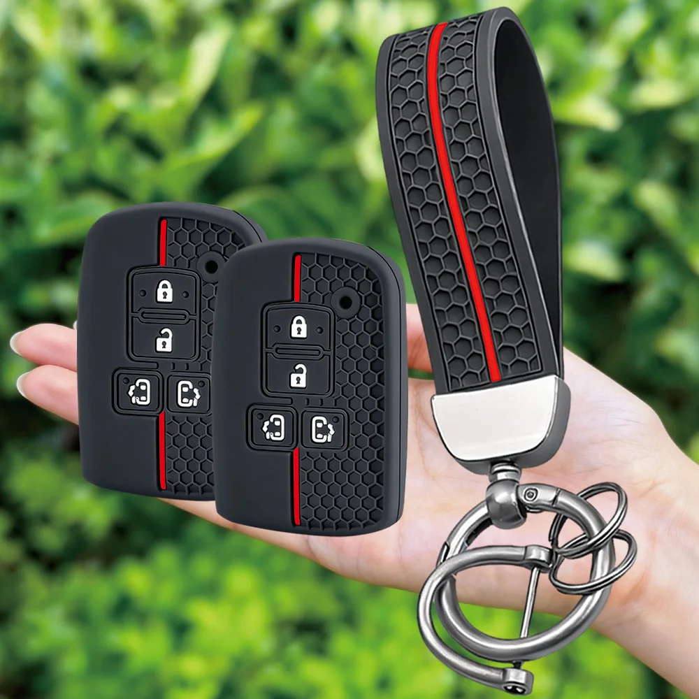 New 4 Buttons Silicone Car Key Cases for Toyota Alpard Vellfire HV Noah Voxy Esquire Sienta Smart Remote Fobs Protector Cover