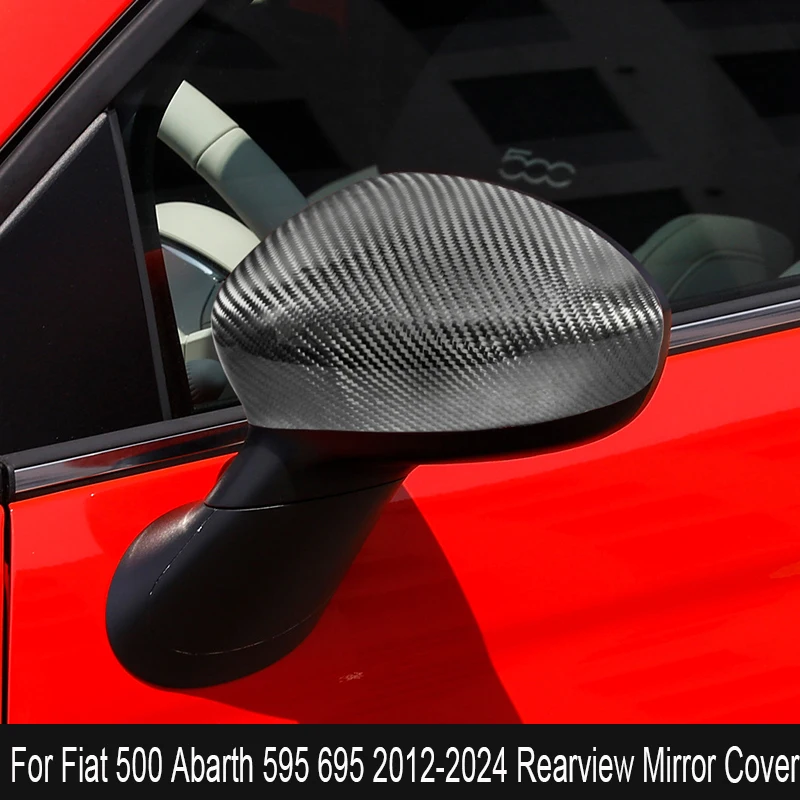 

Carbon Fiber Car Side Rearview Mirror Decorate Cover Trim Sticker Accessories For Fiat 500 2008-2024 Abarth 595 695 2012-2024