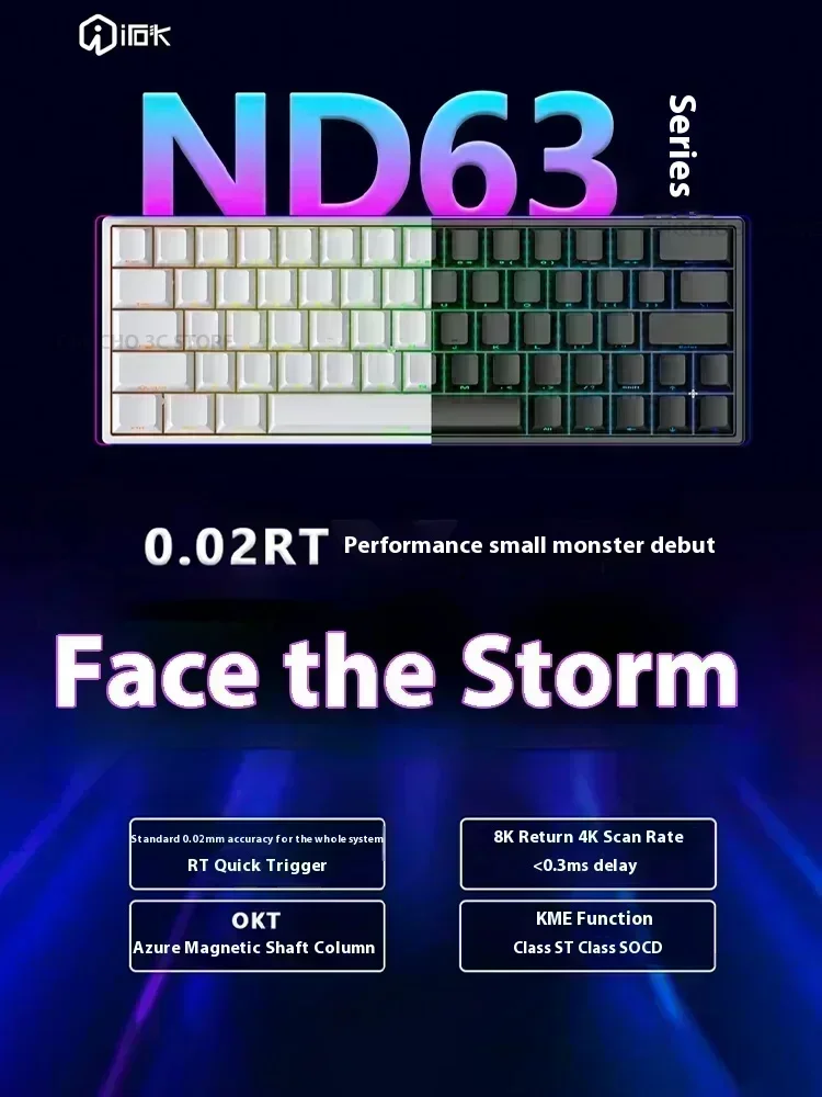 Irok ND63 Pro interruptor magnético teclados mecánicos RGB intercambio en caliente e-sports teclado con cable personalizar Pc para accesorios de juego regalos