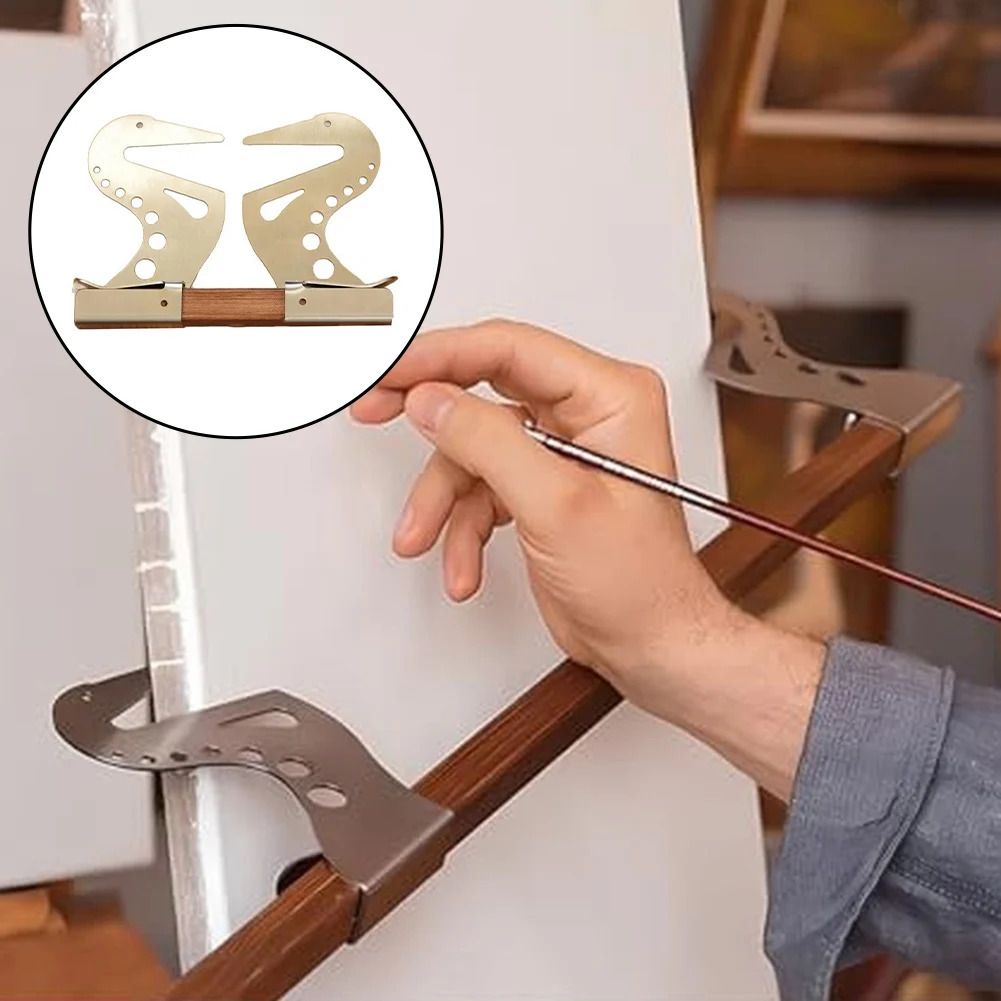 Adjustable Easel Hand Rest Support Bar With Self-Locking Gravity Design For Stable Sketching And Painting Silver