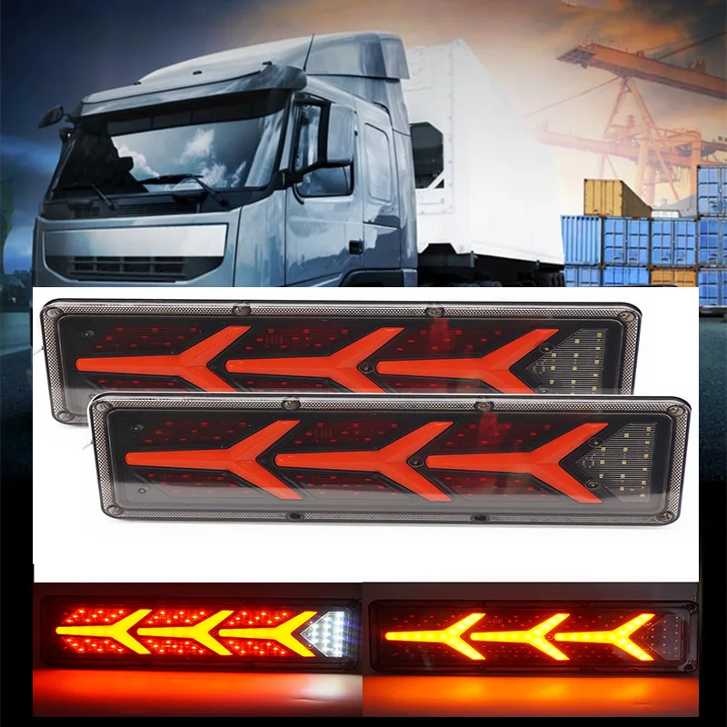 

2 шт. 12В/24В светодиодные задние фонари для грузовиков, прицепов, фургонов, лодок, автодомов, автобусов, грузовиков, UTV, стоп-сигналы, указатели поворота