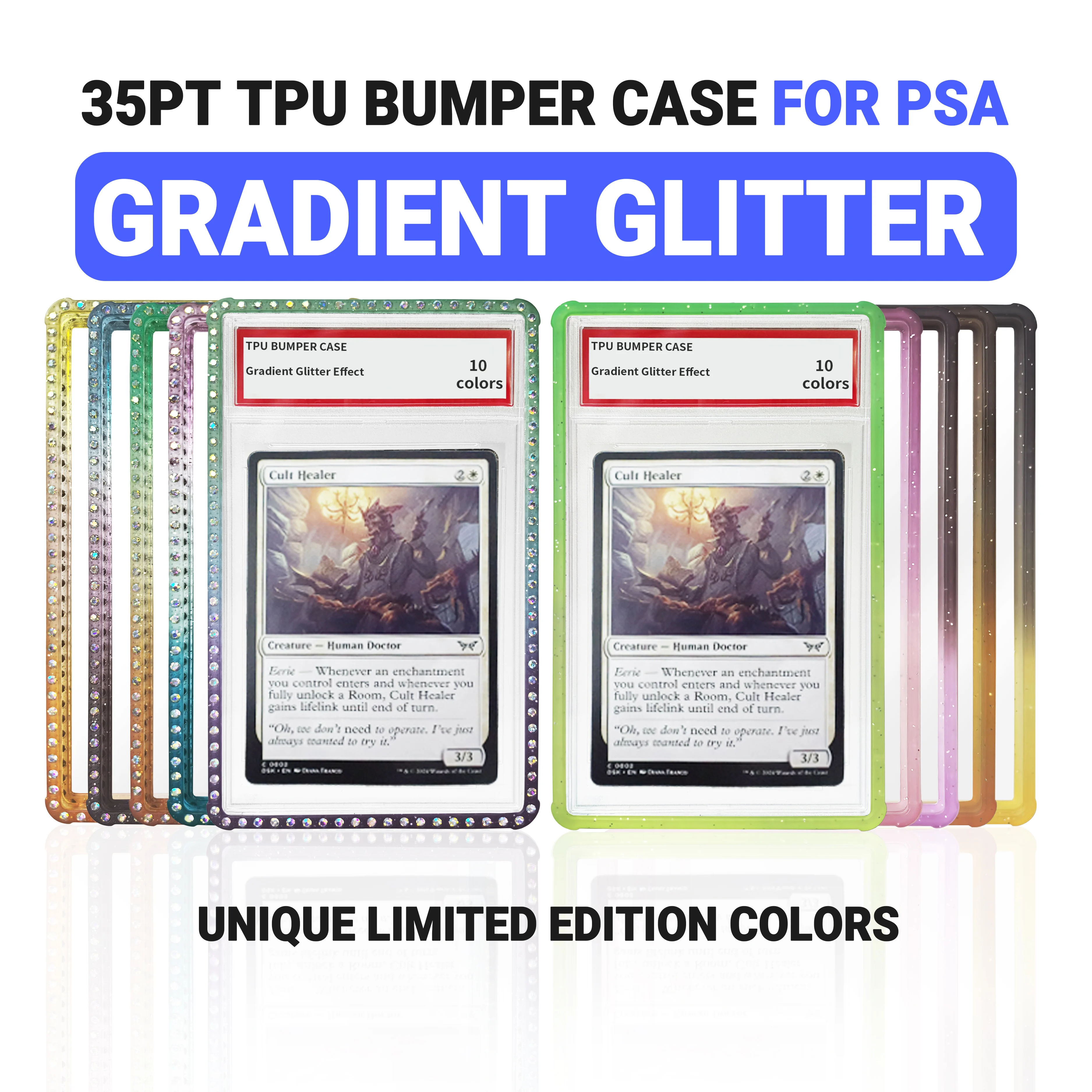 Stackable Card Guard Multi Color TPU Back Plate Protector Holder For PSA Graded Slab Trading Card Storage Case