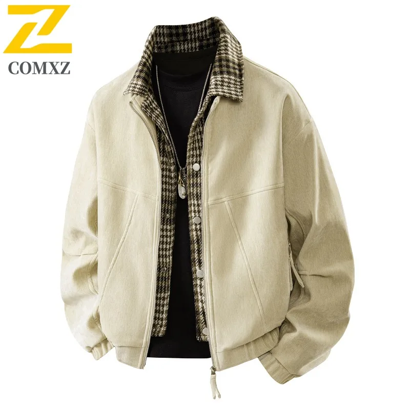 

COMXZ уличная велосипедная мужская куртка 2025 повседневная удобная мотоциклетная куртка с воротником-стойкой легкая осенняя новая ветровка