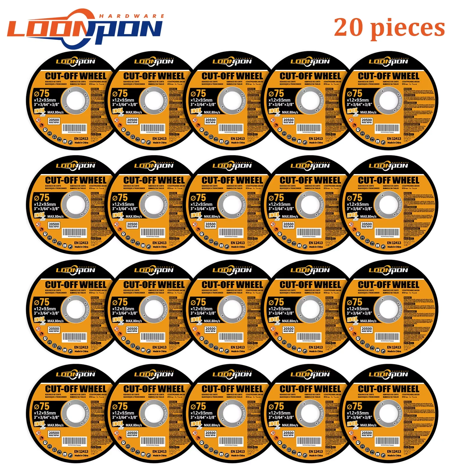 Loonpon 3 Zoll/75 mm Metall-Trennscheibe, Trennscheiben, Kreissägeblatt, Schleifscheiben, Winkelschleifer, Rad für Edelstahl