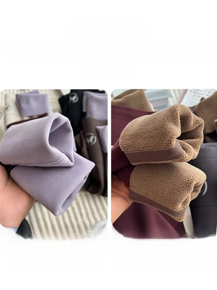 Cintura alta fce forrado calças de yoga feminino elástico controle de barriga levantamento de bunda leggings longas fitn calças ativas