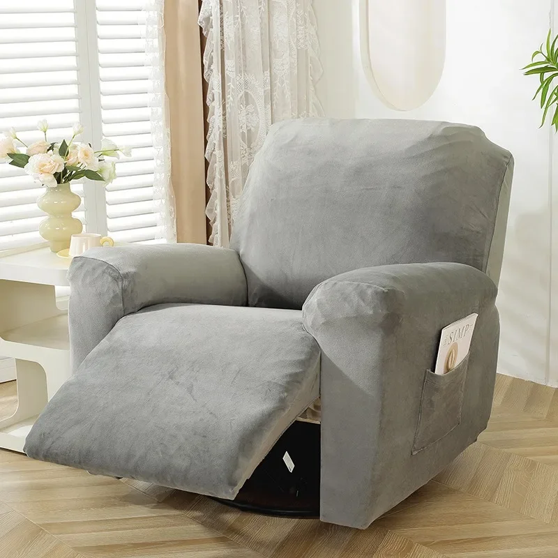 1 Seater All-inclusive Recliner Sofa Cover Non-slip Massage Sofa Cover Elastic Recliner Case Suede Couch Relax Armchair Cover