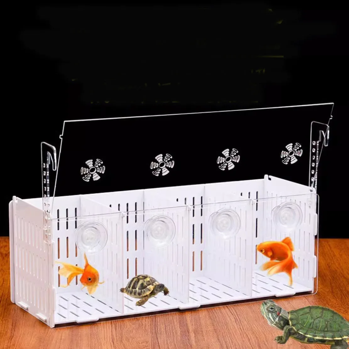 

Multi-functional Aquarium Feeding Box DIY Acrylic Isolation Box Small Fish Protection Box Aquarium Accessories Hole Distance 2mm