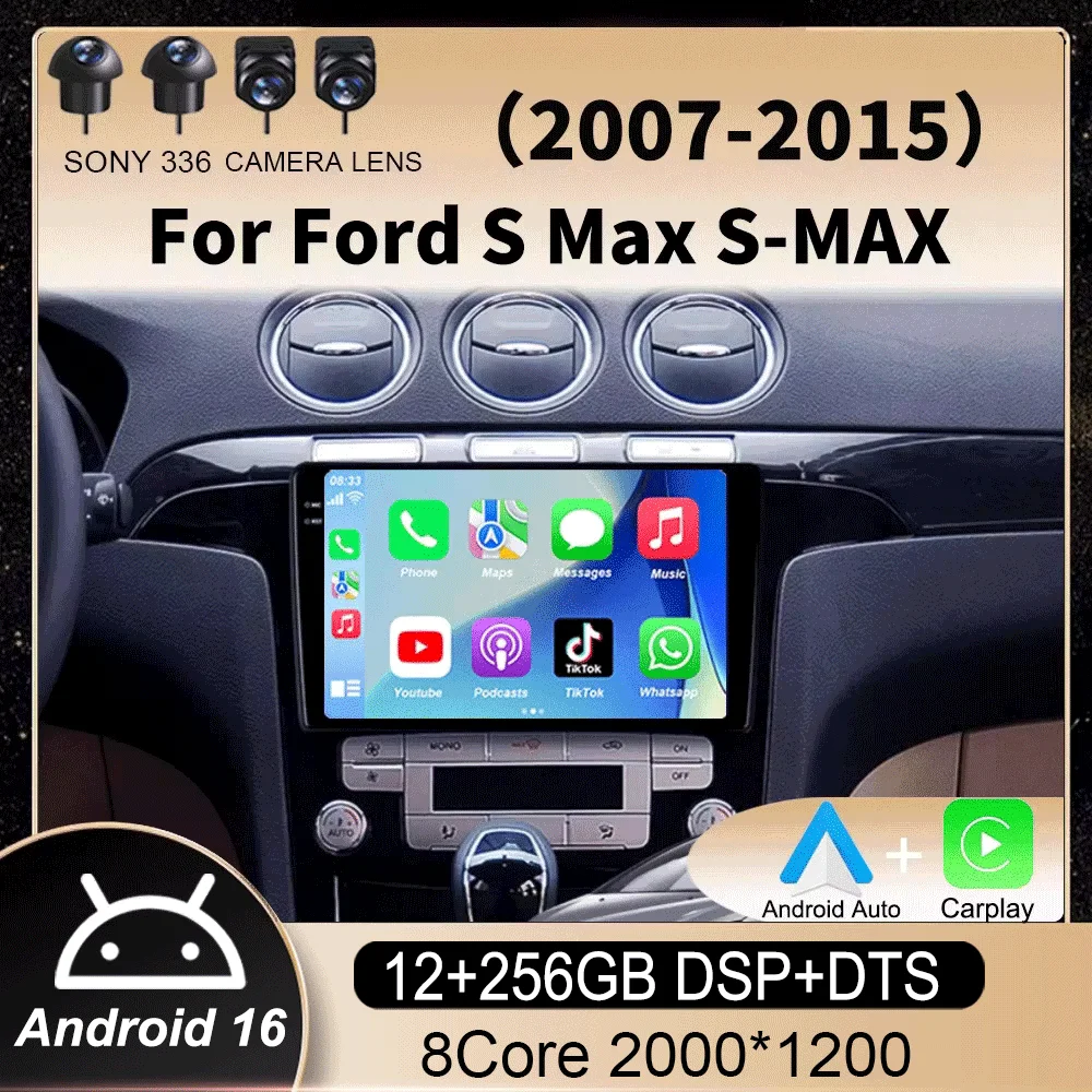 

9 Inch For Ford S Max S-MAX 2007 - 2015 Car Radio Multimedia Video Player Navigation GPS Stereo Auto Android 16 HU No 2 Din DVD