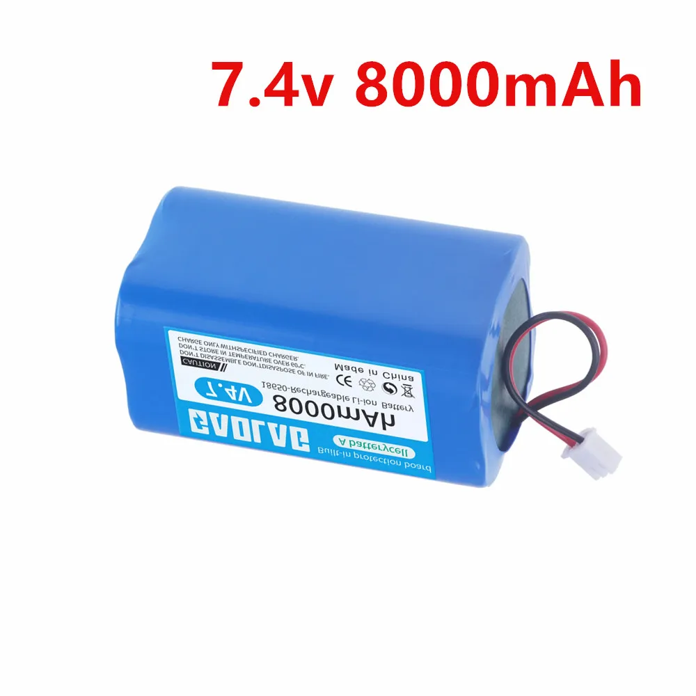 2S2P 18650 7.4V 8000mAh Rechargeable Lithium Ion Battery Pack,for Megaphone Speaker, Wireless Monitoring, Projectors