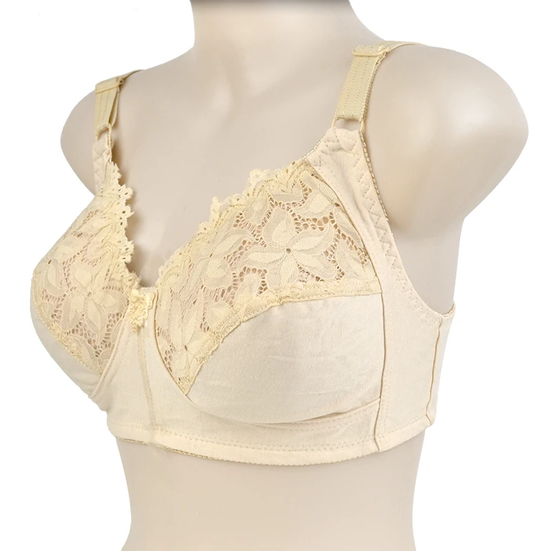 Reggiseno di pizzo Sexy per le donne reggiseni senza ferretto biancheria intima confortevole in cotone Lingerie morbida Push Up Big size 48DC 46DC