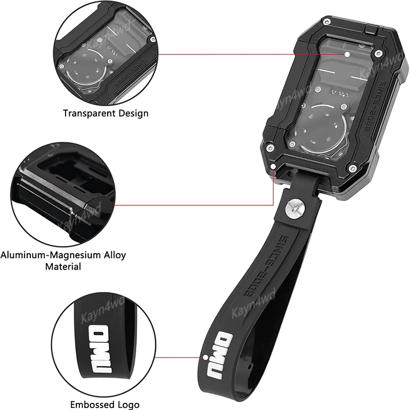 Off Road 4x4 OMU Series Accessori Custodia chiave in alluminio Fob per Jeep Wrangler JL JLU 4XE & Gladiator JT 2018-2025 Copertura chiave in metallo