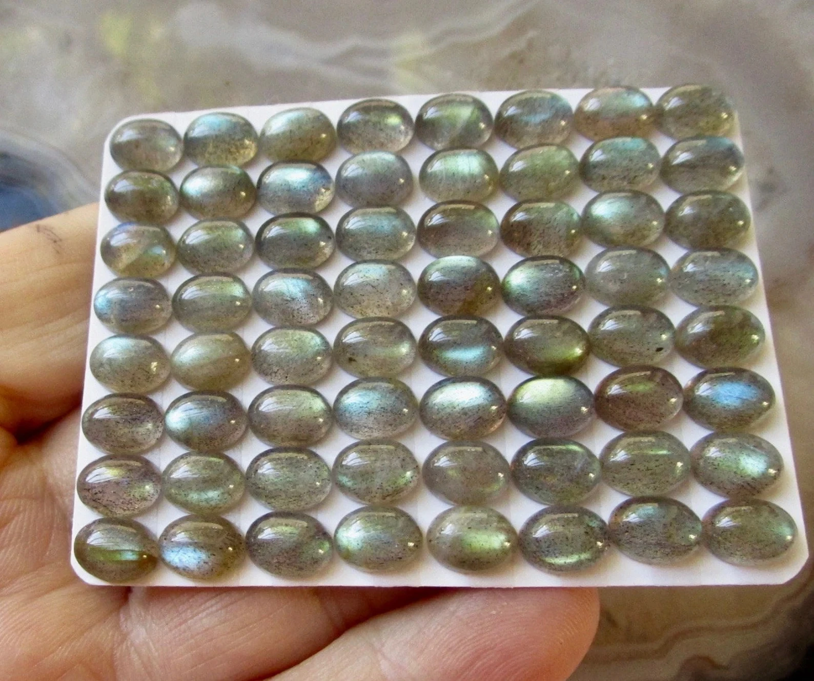 2pcs/pack Firey Labradorite Cabochon Oval 8x10mm,Natural Gemstone Cabochon,Calibrated Loose Gems,DIY Jewelry Making