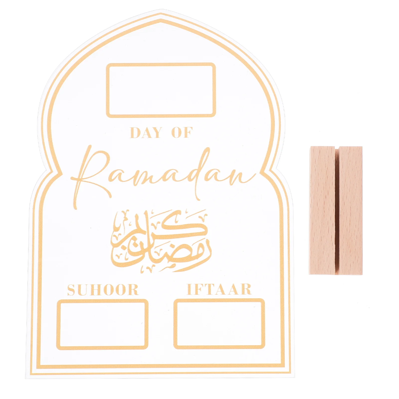 1 مجموعة رمضان التقويم مكتوبة بخط اليد الأبدي الاكريليك سطح المكتب العد التنازلي تسجيل مكتب ديكور عيد مبارك الديكور العد التنازلي الدائم #3