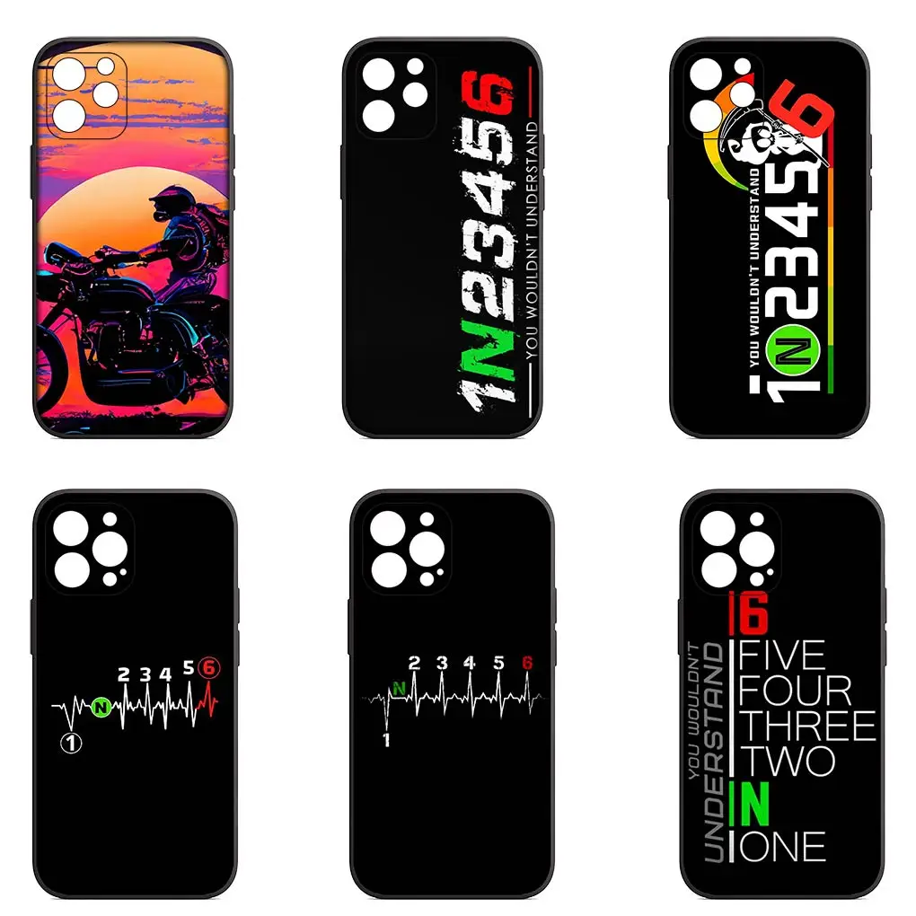 Motor 1N23456 Motorcycle Motorbike Phone Cover Case for Apple iPhone 16 11 Pro XS Max X XR 6 7 8 6S Plus + SE 2022 8+ Soft Coque